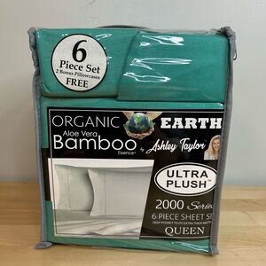 Cooling Aloe Vera Bamboo Deep Pocket 6pc Sheet Set Ashley Taylor 2000 QUEEN SIZE